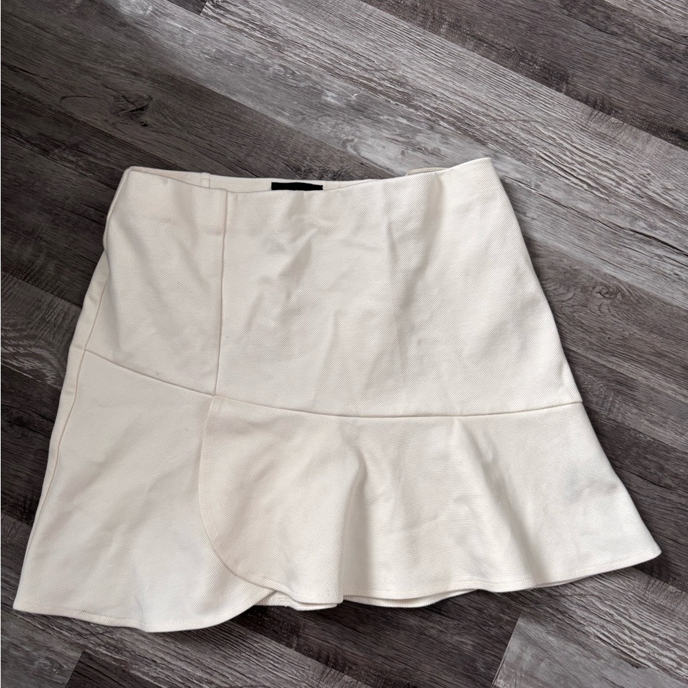 Topshop Ivory Flared Mini Skirt
